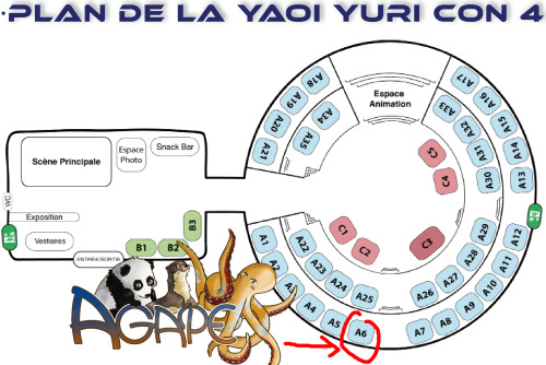 Floor plan of the Yaoi Yuri Con we attended to showcase the game